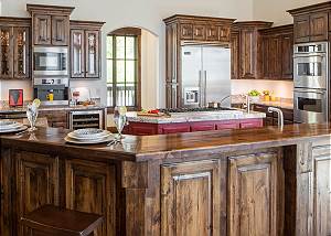 Kitchen - Hardwood Counters and Granite Island