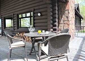 Porch - Seating next to the Cabin