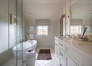 Primary Bathroom - Attached bath with elegant soaking tub