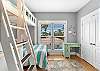 Guest Bedroom 1 offers a large closet for storage and private access to the guest bathroom for convenience.