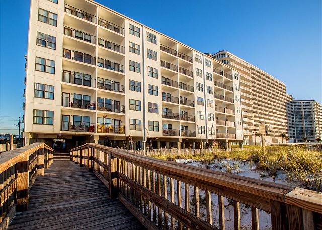 You do not have to walk far to stick your toes in the sand. A walkway takes you out over the sand dunes for an easy walk to the water
