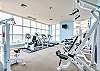 Plenty of cardio equipment and also machines to work every body part are offered in the on site fitness facility.