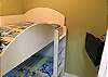 The Bunk Room is a great space for kids and offers a twin over twin bunk bed