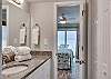 The master bathroom offers a single vanity, full size closet and is fully stocked with linens for your stay