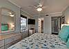 The master bedroom overlooking the Gulf of Mexico also offers a private bathroom.