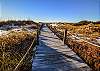 A nice boardwalk protecting the dunes, takes you almost to the waters edge