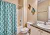 Bathroom 2 offers a tub/shower combo,a single vanity, and is fully stocked with linens for your stay.