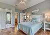 Guest bedroom 1 offers queen bedding and also a large closet for storing away your personal belongings
