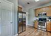 The double closet in the corner offers a full size washer and dryer for use during your stay