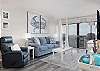 The exceptional living area features plenty of comfortable seating and Beach front views!
