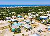 This aerial view photo will show you just how close to the beach you are from these great cottages.