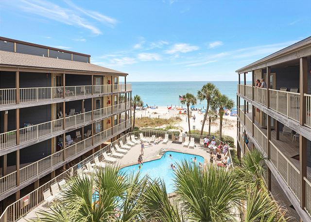 Sandpiper Unit 2C is located on the top floor and offers great views of the beach.