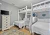 Bedroom 3 can easily sleep 6 in the 2, twin built in bunks with full beds underneath. This is a great space for the kids to enjoy or a family share.