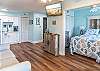 This great unit will sleep 4 comfortably in the Queen bedroom and the sofa sleeper.