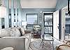 The open living area features plenty of seating and a television for enjoying your down time.