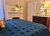 Master, King bedroom with dresser & small walk-in closet. 
Note: the fireplaces are not operable.