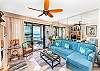 Oceanfront living room area with comfy sectional