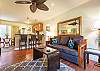 Open layout living room & kitchen/dining areas separates the bedrooms - providing privacy in a 