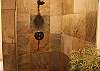 Slate shower in guest bathroom