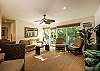 Ample seating and AC unit in living room