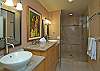 Our bathrooms are done beautifully with granite and natural stone.
