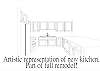Artistic representation of kitchen.  Part of full remodel!