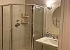 Guest bathroom pedestal sink