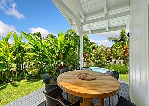 Dine or have a cup of coffee on the covered lanai