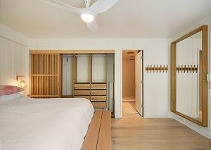 Side view of the master bedroom suite