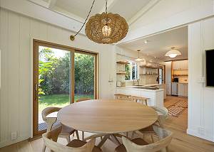 Wooden decor embraces island living