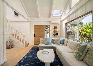 Sky lights and large windows make this home bright