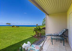 Second Lanai off of the master bedroom, with lounge chair 