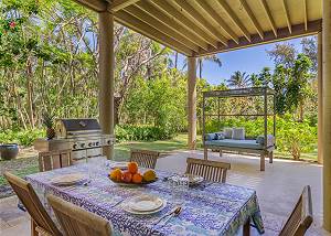 Gas BBQ, Dining table and Day Bed.