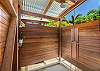 Outdoor shower is one of the many amenities offered. 