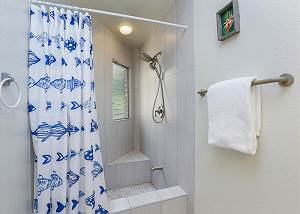 Shower in the master bathroom