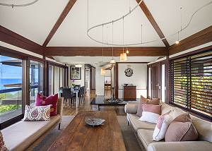 Living room with artful decor