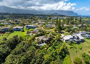 Surrounded by the tropical landscaping