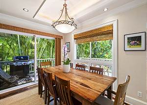 The dining room just off the kitchen and living room