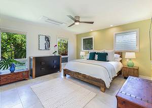 Large master bedroom with a King bed.