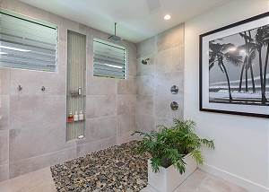 Enjoy a luxurious shower in the master bathroom.