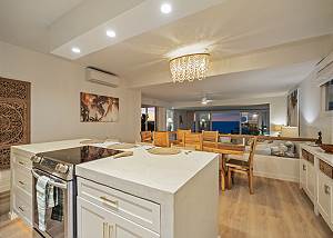 Chandelier is stunning in kitchen