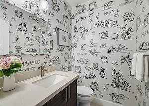 Adorable half bath with high end fixtures