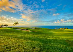 Walk to golf greens and ocean views