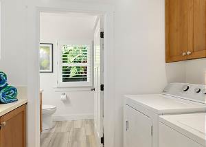 Laundry room with full size washer/dryer