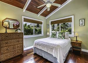 Guest bedroom with comfortable bed and gorgeous views