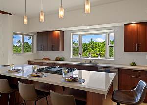 Tropical views from the kitchen and dining rooms