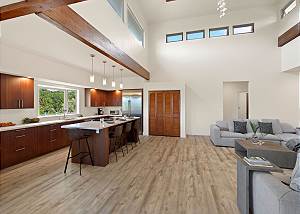 This beautiful home has gorgeous skylights