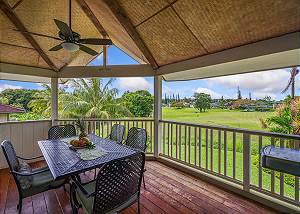 Upstairs lanai where you can grill and enjoy outdoor dining