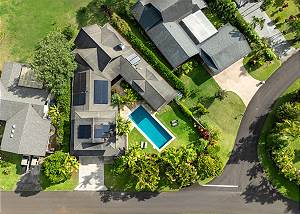 Aerial view of the home