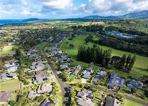 Expansive aerial view of the home